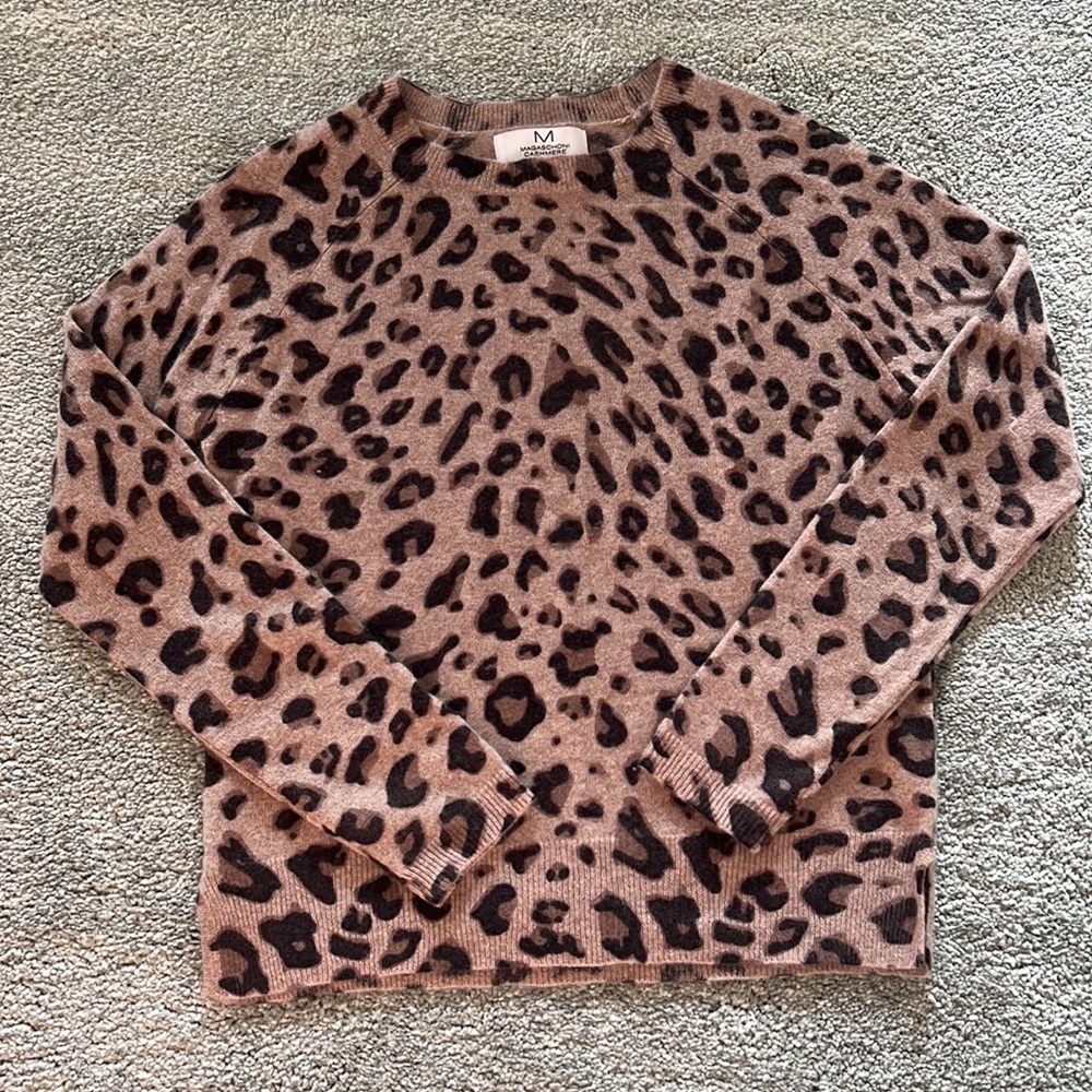 Magaschoni Cashmere Animal Print Sweater